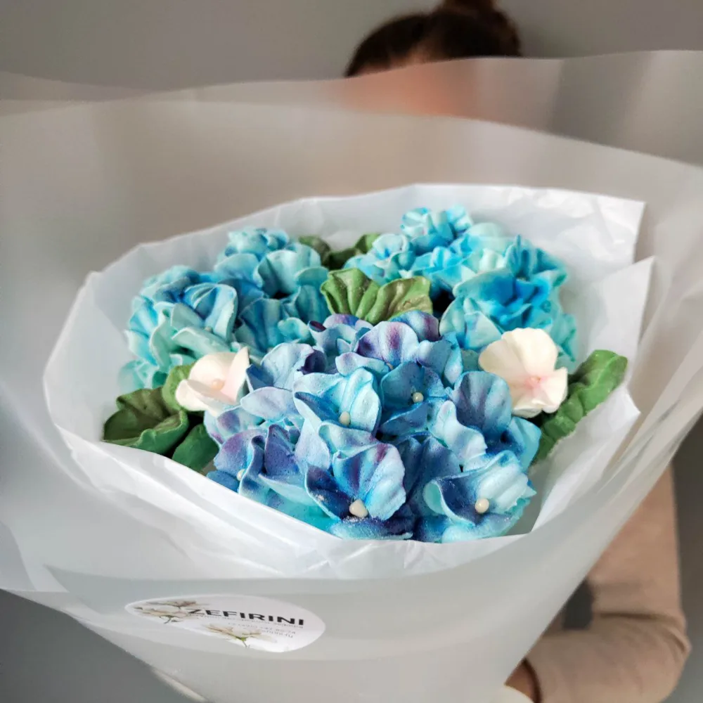 Букет из голубых гортензий 23*18см