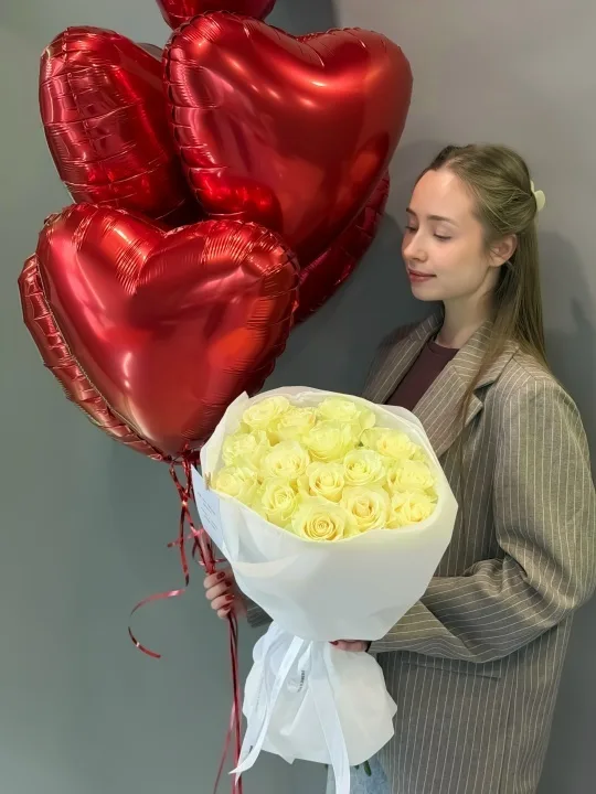 Букет белых роз